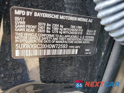 Zdjęcie 13 z 13 samochodu: 2017 BMW X3 XDRIVE28I VIN:5UXWX9C3XH0W72593 - miniatura