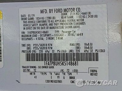 Zdjęcie 12 z 12 samochodu: 2019 FORD MUSTANG VIN:1FATP8UH5K5148681 - miniatura