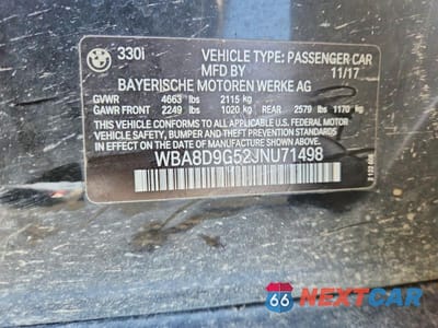 Zdjęcie 12 z 12 samochodu: 2018 BMW 330 XI VIN:WBA8D9G52JNU71498 - miniatura