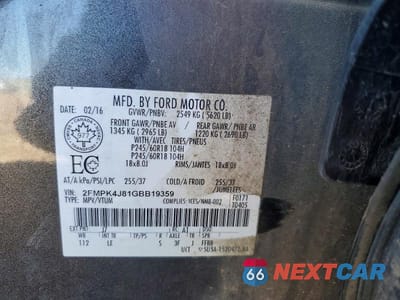 Zdjęcie 14 z 14 samochodu: 2016 FORD EDGE VIN:2FMPK4J81GBB19359 - miniatura