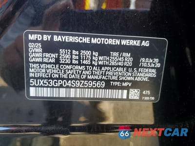 Zdjęcie 14 z 14 samochodu: 2025 BMW X3 30 XDRIVE VIN:5UX53GP04S9Z59569 - miniatura