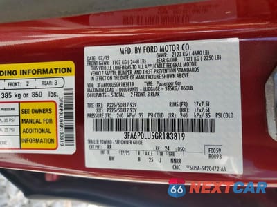 Zdjęcie 12 z 12 samochodu: 2016 FORD FUSION SE HYBRID VIN:3FA6P0LU5GR183819 - miniatura