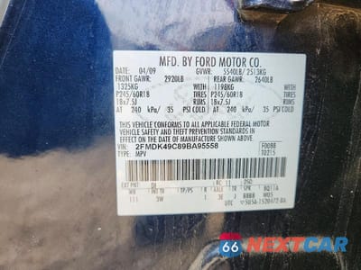 Zdjęcie 13 z 13 samochodu: 2009 FORD EDGE LIMITED VIN:2FMDK49C89BA95558 - miniatura