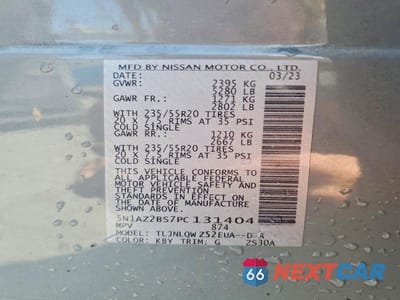 Zdjęcie 13 z 13 samochodu: 2023 NISSAN MURANO LE VIN:5N1AZ2BS7PC131404 - miniatura