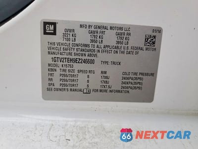 Zdjęcie 12 z 12 samochodu: 2014 GMC SIERRA K1500 VIN:1GTV2TEH9EZ246600 - miniatura