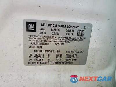 Zdjęcie 13 z 13 samochodu: 2018 BUICK ENCORE PREFERRED VIN:KL4CJESBXJB601471 - miniatura