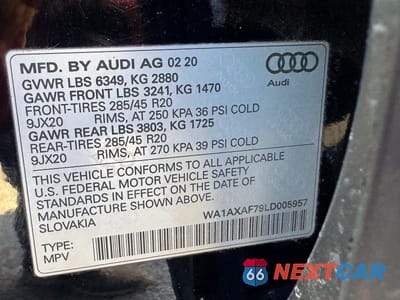 Zdjęcie 10 z 12 samochodu: 2020 AUDI Q7 PREMIUM VIN:WA1AXAF79LD005957 - miniatura