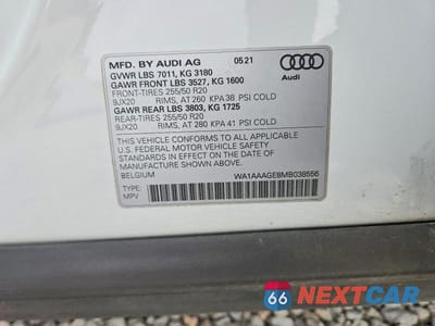 Zdjęcie 14 z 14 samochodu: 2021 AUDI E-TRON PREMIUM VIN:WA1AAAGE8MB038556 - miniatura