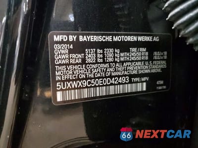 Zdjęcie 14 z 14 samochodu: 2014 BMW X3 XDRIVE28I VIN:5UXWX9C50E0D42493 - miniatura