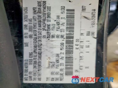 Zdjęcie 13 z 13 samochodu: 2011 FORD FIESTA SE VIN:3FADP4BJXBM140508 - miniatura