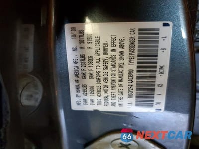 Zdjęcie 12 z 12 samochodu: 2010 HONDA ACCORD LXP VIN:1HGCP2F41AA039790 - miniatura
