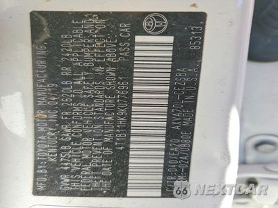 Zdjęcie 12 z 12 samochodu: 2019 TOYOTA CAMRY SE VIN:4T1B11HK9KU776961 - miniatura