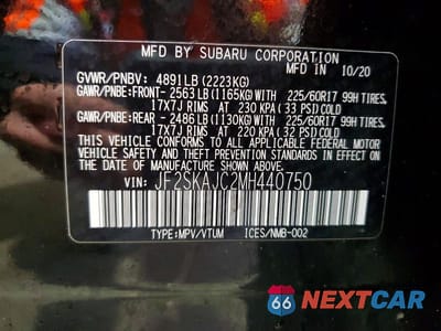 Zdjęcie 14 z 14 samochodu: 2021 SUBARU FORESTER PREMIUM VIN:JF2SKAJC2MH440750 - miniatura