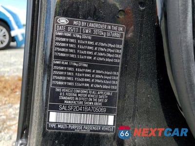 Zdjęcie 13 z 13 samochodu: 2011 LAND ROVER RANGE ROVER SPORT HSE VIN:SALSF2D41BA705069 - miniatura