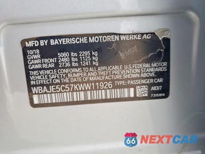 Zdjęcie 12 z 12 samochodu: 2019 BMW 540 I VIN:WBAJE5C57KWW11926 - miniatura