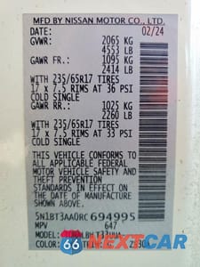 Zdjęcie 14 z 14 samochodu: 2024 NISSAN ROGUE S VIN:5N1BT3AA0RC694995 - miniatura