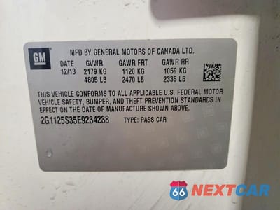 Zdjęcie 13 z 13 samochodu: 2014 CHEVROLET IMPALA LT VIN:2G1125S35E9234238 - miniatura