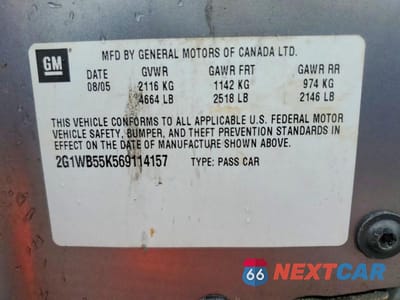 Zdjęcie 13 z 13 samochodu: 2006 CHEVROLET IMPALA LS VIN:2G1WB55K569114157 - miniatura