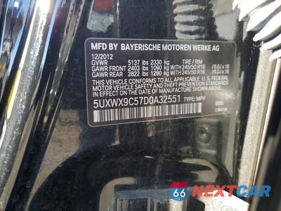 Zdjęcie 12 z 12 samochodu: 2013 BMW X3 XDRIVE28I VIN:5UXWX9C57D0A32551 - miniatura