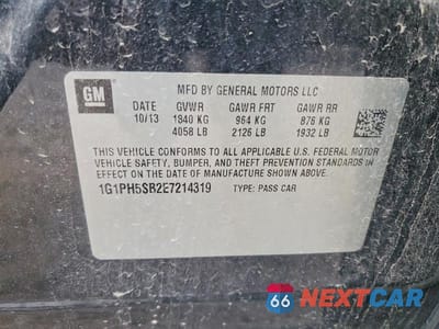 Zdjęcie 12 z 12 samochodu: 2014 CHEVROLET CRUZE ECO VIN:1G1PH5SB2E7214319 - miniatura