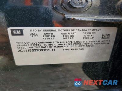 Zdjęcie 12 z 12 samochodu: 2016 CHEVROLET IMPALA LT VIN:2G1115S32G9153011 - miniatura