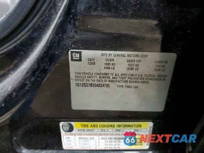 Zdjęcie 12 z 12 samochodu: 2009 CHEVROLET MALIBU LS VIN:1G1ZG57B294224795 - miniatura