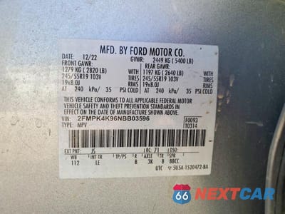 Zdjęcie 14 z 14 samochodu: 2022 FORD EDGE TITANIUM VIN:2FMPK4K96NBB03596 - miniatura