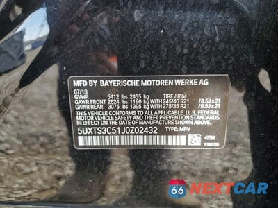 Zdjęcie 13 z 13 samochodu: 2018 BMW X3 XDRIVEM40I VIN:5UXTS3C51J0Z02432 - miniatura