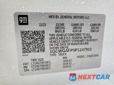 Zdjęcie 14 z 14 samochodu: 2023 CHEVROLET EXPRESS G3500 VIN:1GCWGAFP5P1247910 - miniatura