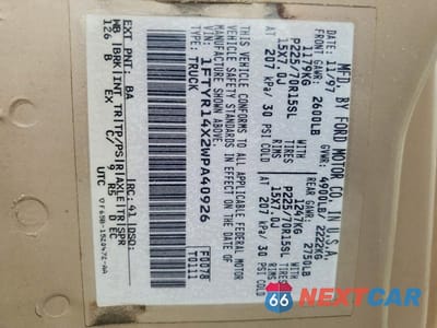 Zdjęcie 12 z 12 samochodu: 1998 FORD RANGER SUPER CAB VIN:1FTYR14X2WPA40926 - miniatura