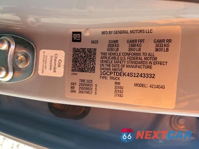 Zdjęcie 12 z 12 samochodu: 2025 CHEVROLET COLORADO Z71 VIN:1GCPTDEK4S1243332 - miniatura
