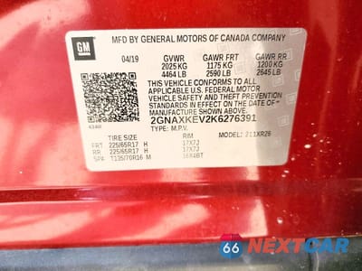 Zdjęcie 13 z 13 samochodu: 2019 CHEVROLET EQUINOX LT VIN:2GNAXKEV2K6276391 - miniatura