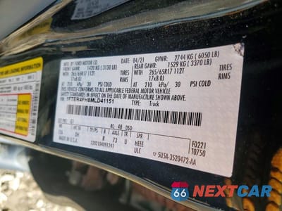 Zdjęcie 12 z 12 samochodu: 2021 FORD RANGER XL VIN:1FTER4FH8MLD41151 - miniatura