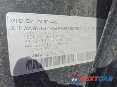 Zdjęcie 12 z 12 samochodu: 2016 AUDI A4 PREMIUM PLUS S-LINE VIN:WAUFFAFL2GN003458 - miniatura