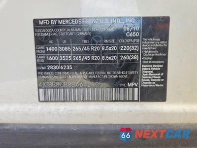Zdjęcie 13 z 13 samochodu: 2011 MERCEDES-BENZ ML 350 4MATIC VIN:4JGBB8GB8BA642905 - miniatura