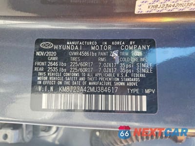 Zdjęcie 14 z 14 samochodu: 2021 HYUNDAI TUCSON SE VIN:KM8J23A42MU384617 - miniatura