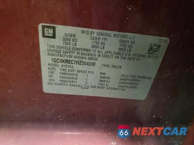 Zdjęcie 12 z 12 samochodu: 2017 CHEVROLET SILVERADO K1500 LT VIN:1GCVKREC7HZ204308 - miniatura