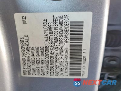Zdjęcie 12 z 12 samochodu: 2022 HONDA ACCORD HYBRID SPORT VIN:1HGCV3F23NA039855 - miniatura