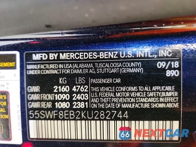 Zdjęcie 12 z 12 samochodu: 2019 MERCEDES-BENZ C 300 4MATIC VIN:55SWF8EB2KU282744 - miniatura