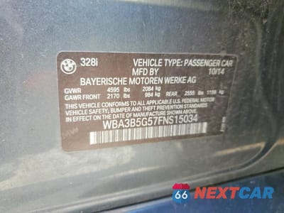 Zdjęcie 12 z 12 samochodu: 2015 BMW 328 XI SULEV VIN:WBA3B5G57FNS15034 - miniatura