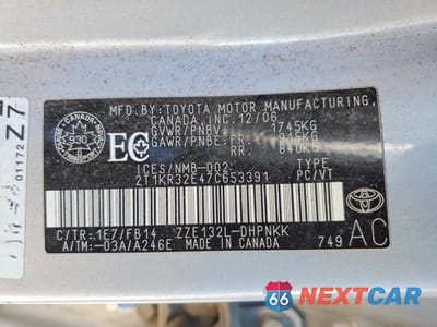 Zdjęcie 12 z 12 samochodu: 2007 TOYOTA MATRIX BASE VIN:2T1KR32E47C653391 - miniatura