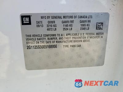 Zdjęcie 13 z 13 samochodu: 2014 CHEVROLET IMPALA LT VIN:2G1125S30E9168956 - miniatura