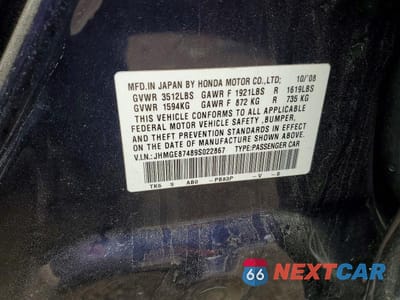 Zdjęcie 13 z 13 samochodu: 2009 HONDA FIT SPORT VIN:JHMGE87489S022867 - miniatura