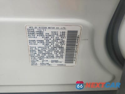 Zdjęcie 13 z 13 samochodu: 2012 INFINITI FX35 BASE VIN:JN8AS1MU4CM121875 - miniatura