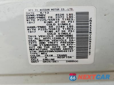 Zdjęcie 12 z 12 samochodu: 2013 NISSAN ROGUE S VIN:JN8AS5MVXDW649197 - miniatura