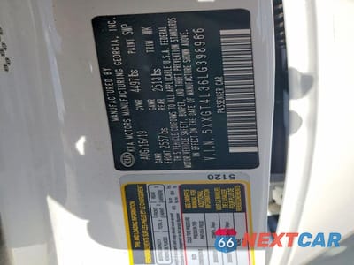 Zdjęcie 12 z 12 samochodu: 2020 KIA OPTIMA LX VIN:5XXGT4L36LG398966 - miniatura