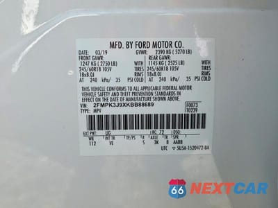 Zdjęcie 14 z 14 samochodu: 2019 FORD EDGE SEL VIN:2FMPK3J9XKBB88689 - miniatura