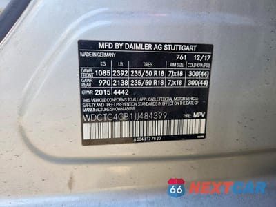 Zdjęcie 14 z 14 samochodu: 2018 MERCEDES-BENZ GLA 250 4MATIC VIN:WDCTG4GB1JJ484399 - miniatura