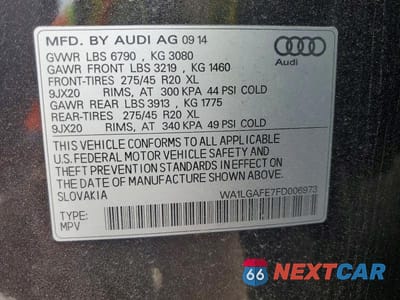 Zdjęcie 13 z 13 samochodu: 2015 AUDI Q7 PREMIUM PLUS VIN:WA1LGAFE7FD006973 - miniatura