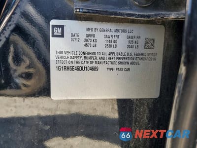Zdjęcie 12 z 12 samochodu: 2013 CHEV VOLT VIN:1G1RH6E46DU104689 - miniatura
